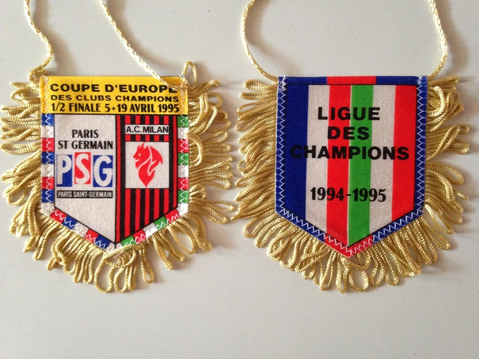 FANION 1/2 FINALE COUPE D'EUROPE 5 - 19 AVRIL 1995 // PARIS PSG - MILAN AC - Photo 1/1