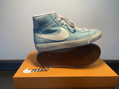 Light Blue Nike High Tops Boys Suede Size Aesthetic Vintage