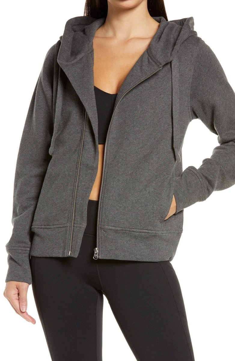 ZELLA Women's West Coast Asymmetrical Zip Hoodie Grey Sweatshirt Size XL