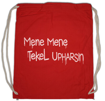 Mene Mene Tekel Upharsin Turnbeutel The Symbol Logo Society Inscription Wall