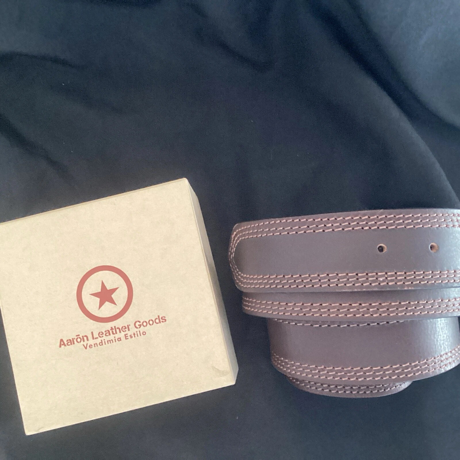 Aaron Leather Goods Leather Customizable Brown Leather Belt Size 42 NEW!!!