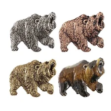Grizzly Bear Pin, Handmade in USA, Large Brooch