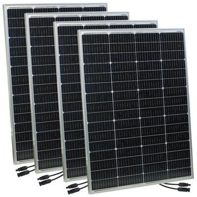 revolt 4er-Set mobile monokristalline Solarpanels, 36 V, 150 W, MC4-komp.