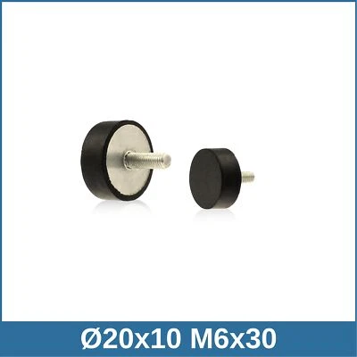 WTB® D Ø20x10 M6 x 30 NK 55° Shore Gummipuffer