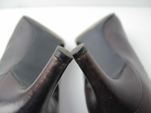 GUCCI Women's Brown Leather Shoes US 9B pointy Pumps Heels 2" - Picture 14 of 16