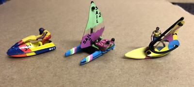 Micro Machines Galoob 3x Wassersport (Katamaran, Windsurfer, Jetski) RAR, sehr guter Zustand