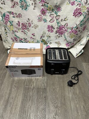 Geepas 4 Scheiben Brot Toaster - Schwarz - Neu 