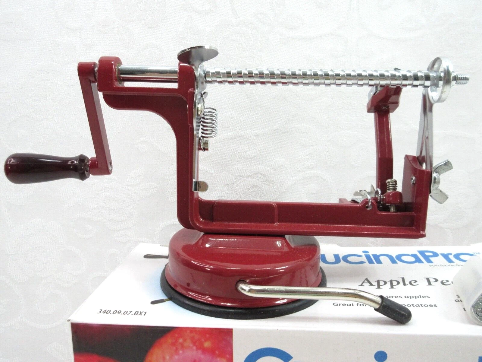 CucinaPro Apple Peeler Corer Durable Cast Iron Suction Cup Table NO BOX NEW
Opens in a new window or