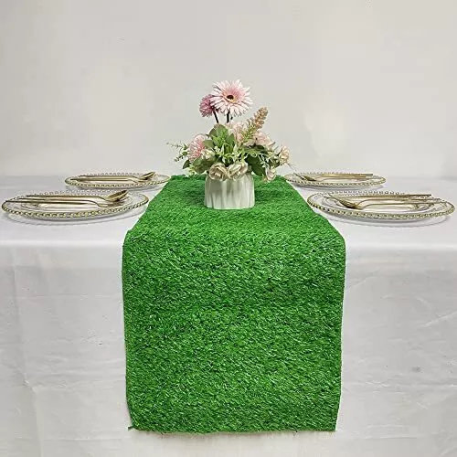 Luchuan Artificial Grass Table Runner for Table Decoration 12 x 108