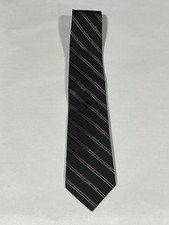 Mens Giorgio Cosani Black Stripe Pattern Tie Pure Silk Hand Made NEW