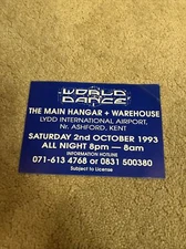 World Dance Lydd Airport Kent International 1993 Pre Rave Flyer A6