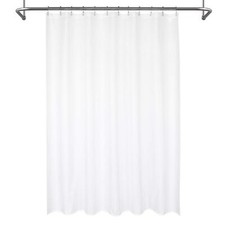 Waterproof Fabric Shower Curtain Liner Suction Cups Included Machine Washable...