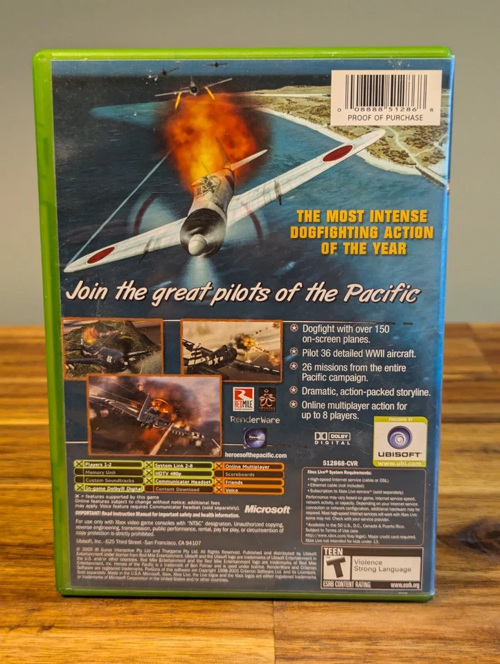 Xbox Heroes of the Pacific video game complete No Manual cleaned-TESTED! - Image 2 of 4