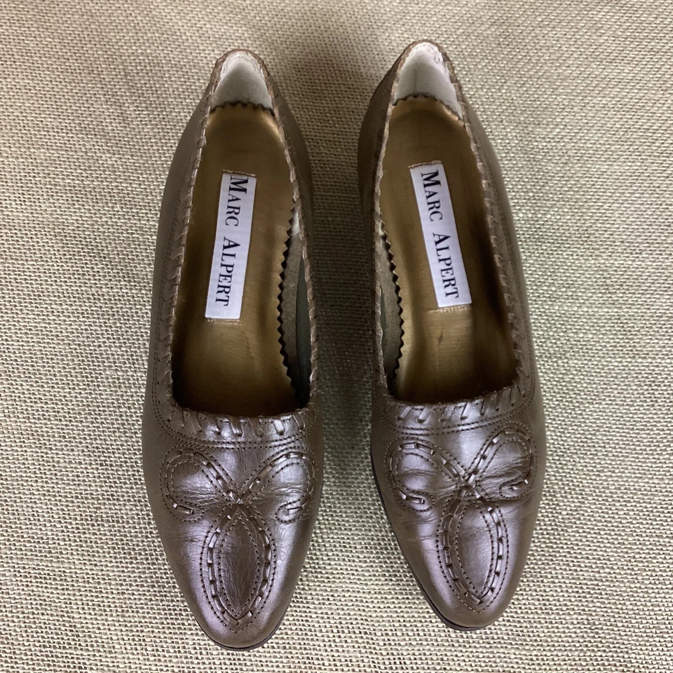 Marc Alpert Fine Leather Comfort Slip On Shoes Green Loafers Brazil Made 5.5M - Image 3 of 4