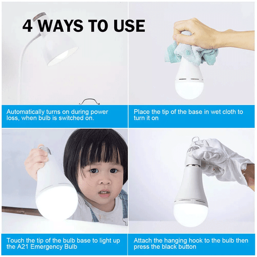 4pcs E27 Emergency Rechargeable Light Bulbs with Battery Backup for Power Outage - Picture 6 of 16