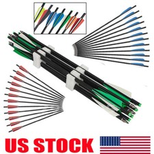 12Pcs 20" Archery Carbon Crossbow Bolts Arrows Screw-in Point Crossbow Hunting