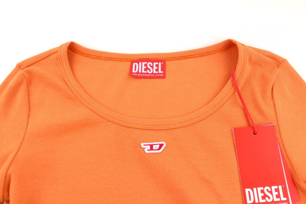 DIESEL T-BALLET-D オレンジ 長袖 Tシャツ S DIESEL T-Ballet-D Women T-Shirt S Orange Long Sleeve Round