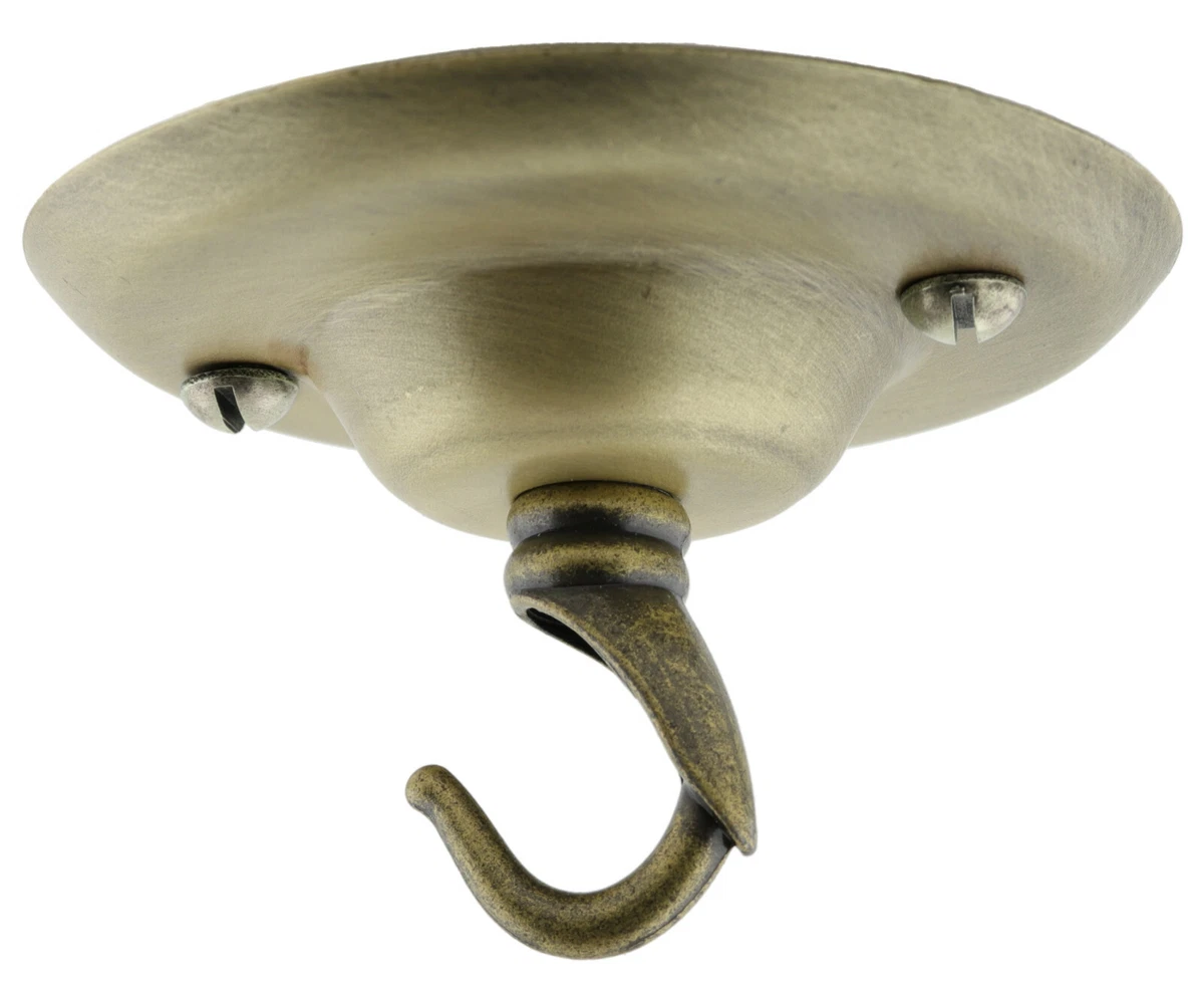 Art Deco Styled Ceiling Rose and Hook in Antique Brass Finish eBay