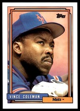 Vince Coleman 1992 Topps #500 New York Mets MLB READ FREE SHIPPING AutographDen