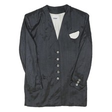 PYRMAID Womens Black Button Jacket S Polyester Blend Plain Sleek Stylish