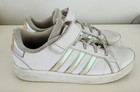 ADIDAS White Iridescent Grand Court 2.0 Girls Sneakers Shoes GY2327 US 5.5 — photo 1