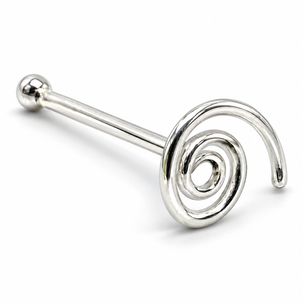 Nasenstecker Spirale Locke 22G (0,6Mm) 925 Sterling Silber Kugelende Steckste...-image