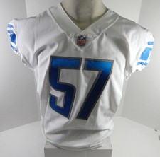 2018 Detroit Lions Cam Johnson #57 Game Issued White Jersey 46 DP64692