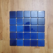 Sorrento 2.5 x 2.5 Cobalt Blue Ceramic Mosaic Tile Sheet 12 X 12 In 30 Sq Ft Per