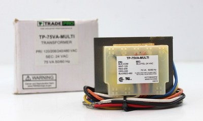 Trade Pro TP-75VA-MULTI 75VA Multi-Tap HVAC Transformer 24V w/Resettable Breaker