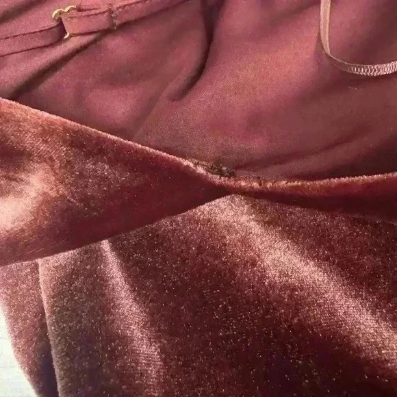 Mono Express Para Mujer X Grande Borgoña Terciopelo Y2K Retro Glam Noche Ropa Elegante Foto 4 de 4