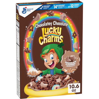 Lucky Charms Chocolatey Chocolate Cereal with Marshmallows, Kids Breakfast Cerea