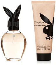 PLAYBOY PLAY IT LOVELY BY COTY  1 oz EDT Spray + 2.5 oz 75 ml Body Lotion NO BOX
