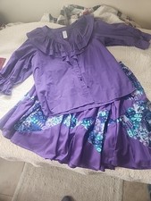 Malco Modes Vintage Square Dance Western Purple/Teal Top Skirt 4 PC.