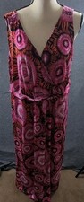 New Directions Maxi Dress Bold Sleeveless Multicolor Print Womans Size 3X