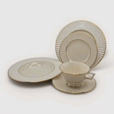 #ad Citation Lace by Lenox • 5pc Set •Temple Collection Lace Border Design • c. 1995 $62.95