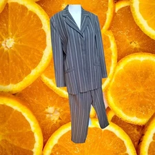Rafael Pinstripe Pant Suit Women's Size 10 Blazer & Trousers Career Office