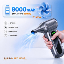 GICHAT Electric Handheld Air Blower Cordless Compressed Air Duster Turbo Jet Fan