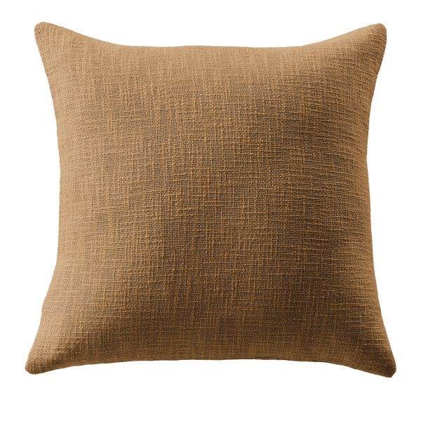 Coussin 60x60 cm coton camel pour soulager le dos sur le canapé