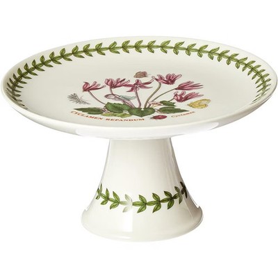 Portmeirion Botanic Garden 6'' Mini Cake Plate Cyclamen Motif - Fine Porcelain