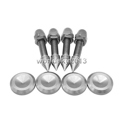 4pcs 304 Stainless Steel Speaker Shockproof Isolation Stand Feet Cone Base Pads 
