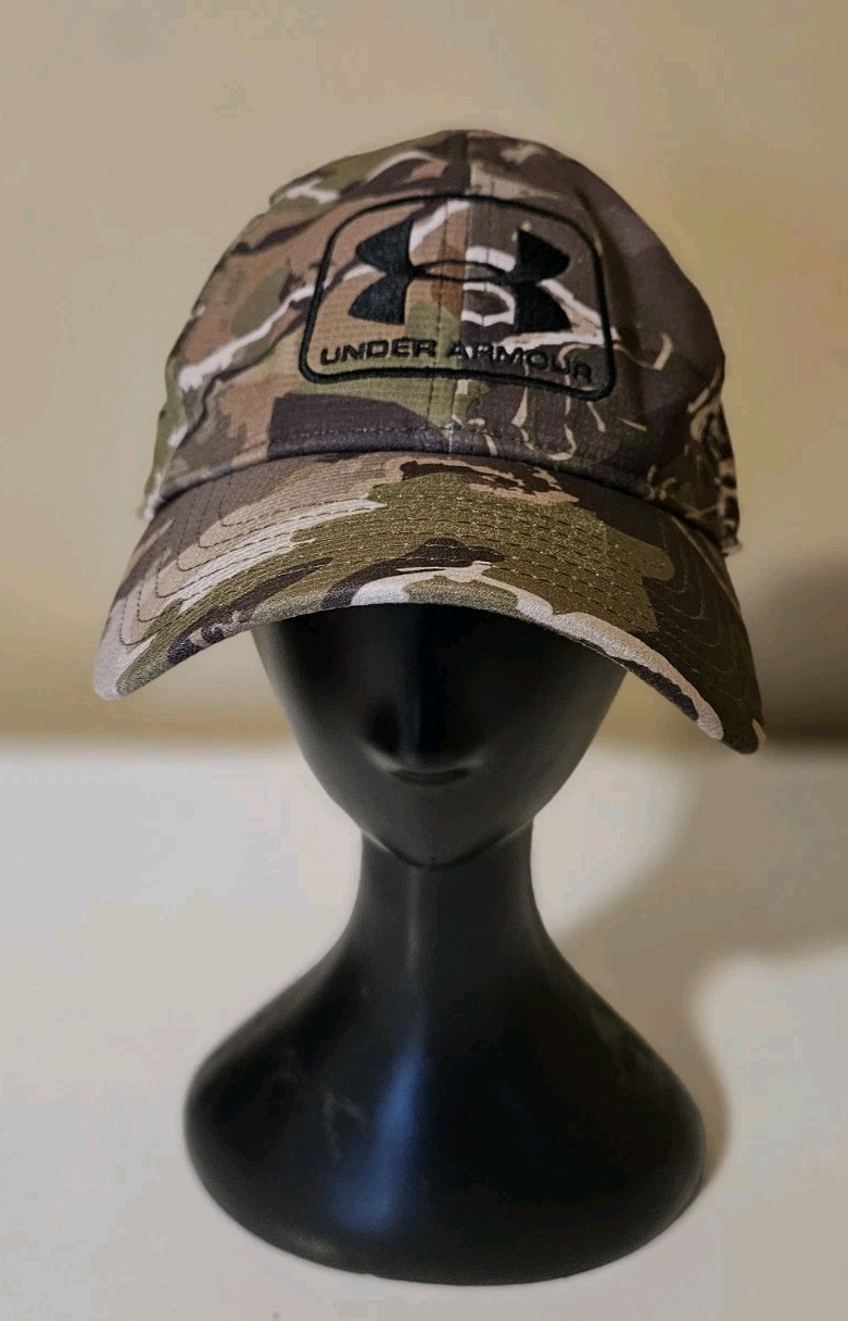 Under Armour Baseball Cap Hat  Brown L-XL Fitted Embroidered Camo Stretch Fit
