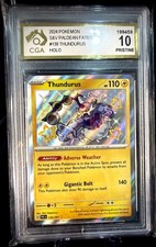 POKEMON 2024 Paldean Fates THUNDURUS Shiny Rare #139 CGA 10 Gem Mint RARE
