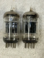 2 - GE 5751 Triple Mica Black Plate Vacuum Tubes Tests NOS