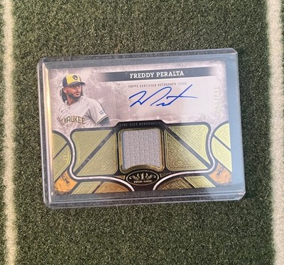 Freddy Peralta Patch Auto /149! 2025 Topps Tier One Relics #AT1R-FP Mets Brewers