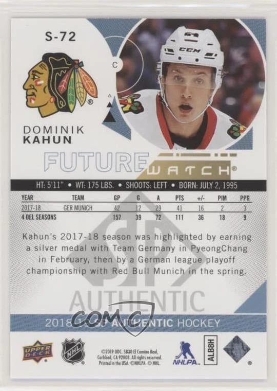 2018-19 SP Authentic Spectrum FX Bounty Gold /50 Dominik Kahun #S-72 Rookie RC - Image 2 of 2