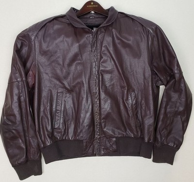 Saddlery Cooper Collection Mens Brown Leather Removable Lined Jacket Sz L 44 VTG