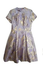 Metallic Jacquard A-Line Mini Dress V By Very Print SIZE UK 8 CL18