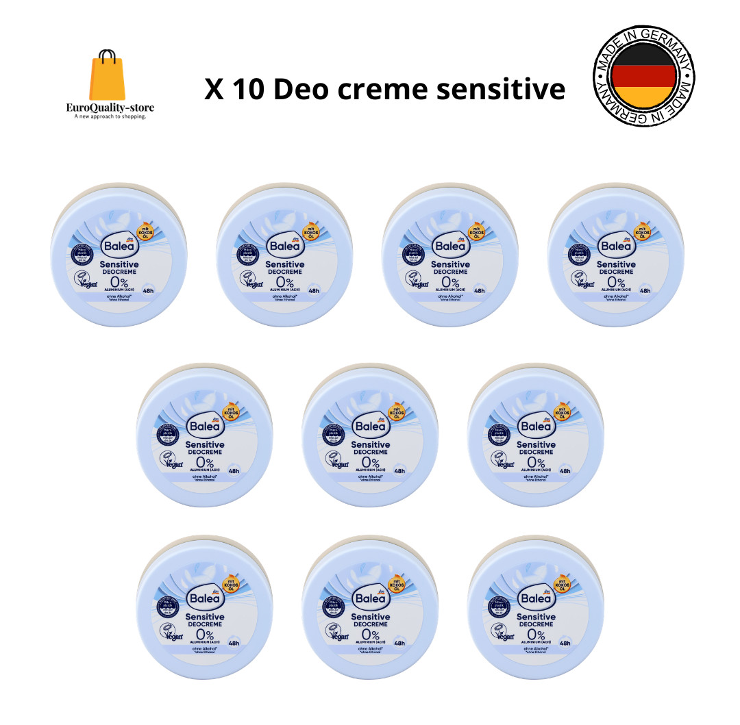 Déocrème Balea Sensitive sans aluminium lot de 10 déodorants de 50ml