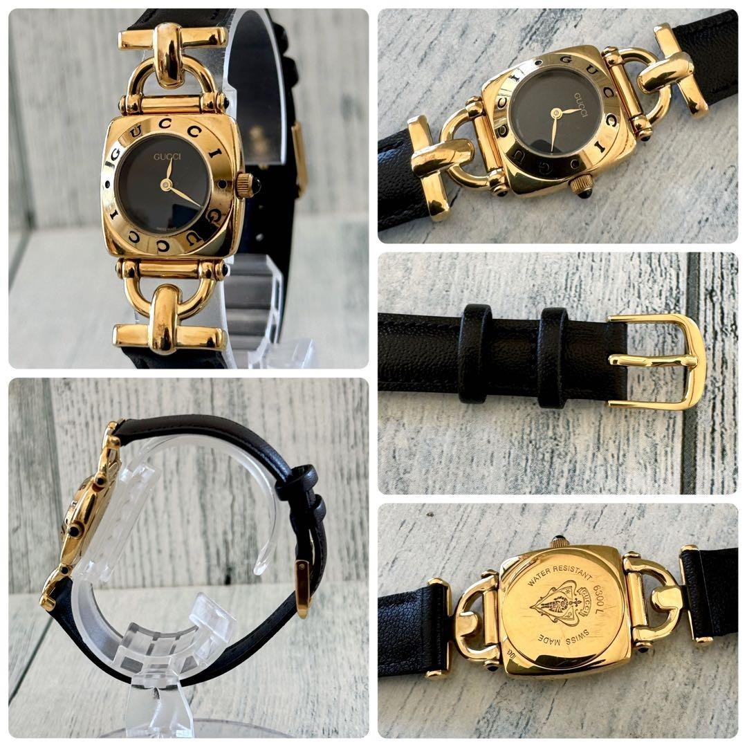 Gucci 6300L Watch Gold Black, Battery Replaced, Genuine
