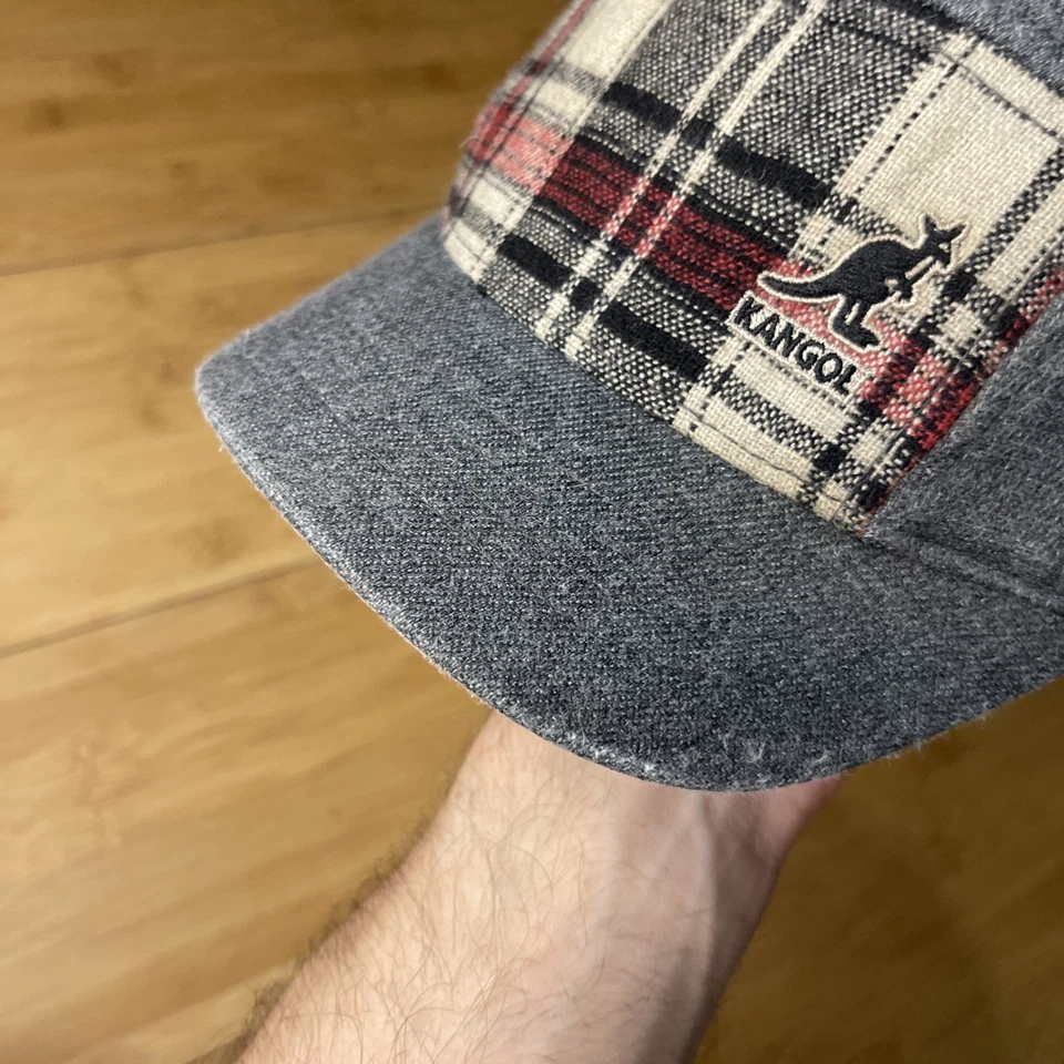 Sombrero Kangol FlexFit Gris Cazador Panel a Cuadros Cadete Ejército Elástico Flexible Ajustado MEDIANO Foto 3 de 4